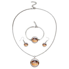 3Pcs Sporty Jewelry Set Fashion Earrings Necklace Bracelet-4