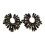 Boucles d'oreilles inspirées des fleurs avec pierres-Noir 1