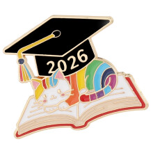 Jahr der Abschlusssaison 2026, Legierungs-Emaille-Pin-Brosche,-6