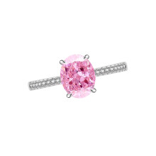 Bagues ovales en zircone coupées en forme de fleur de-Rose