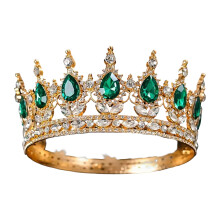 Magnifique diadème de mariage à 8 yeux, pince à cheveux,-Vert