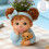 Moule en Silicone pour Pot de fleur de chiot bouclé mignon, pour 4