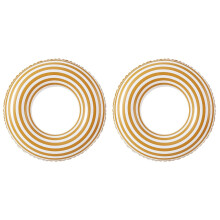 2Pcs Orange PVC Inflatable Swim Rings for Adults Outdoor Pool Party