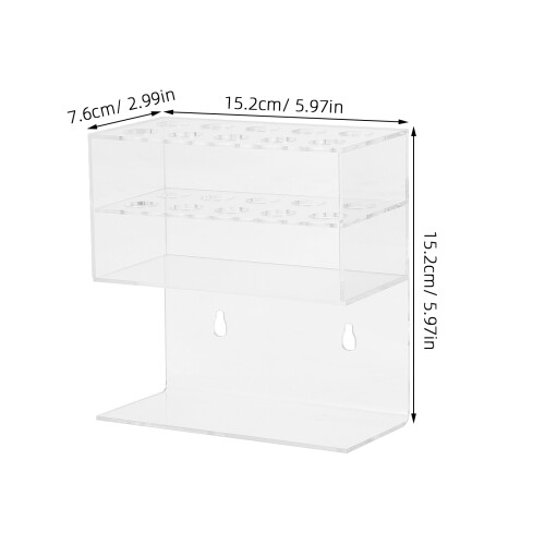 Doublelayer Clear Acrylic Pen Stand Wall Storage Box for Desk and Wall 1