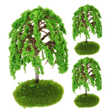 3Pcs Small Scale Plastic Landscape Trees for DIY Train Layout Decor