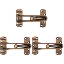 3Pcs Light Brown Zinc Alloy Door Latch Set Home Security Reinforcement