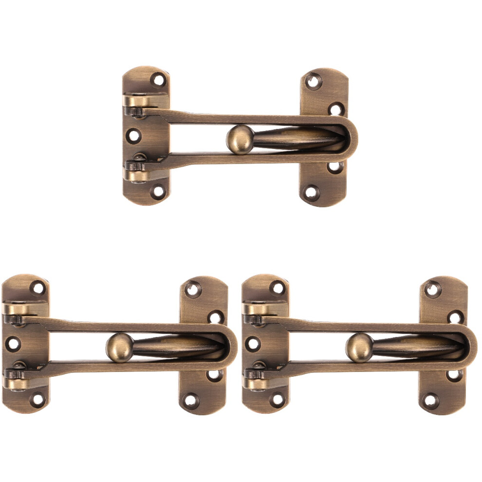 3Pcs Light Brown Zinc Alloy Door Latch Set Home Security Reinforcement 3753057227636
