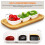 2Pcs Multi-Compartment Ceramic Sauce Dishes with Wood Tray for Snacks 6