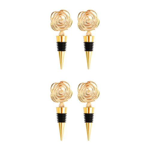 2Pcs Reusable Golden Alloy Plugs Rose Shape Set 1
