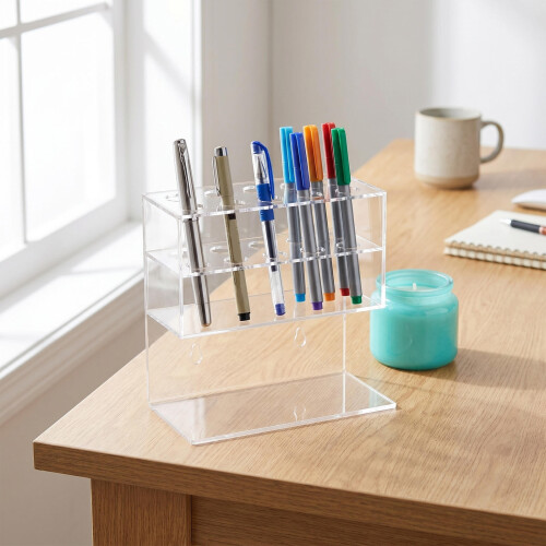 Clear Acrylic Wall Mounted Pen Rack for Conference and Classroom 2