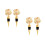 2Pcs Reusable Golden Alloy Plugs Rose Shape Set 5