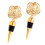 2Pcs Reusable Golden Alloy Plugs Rose Shape Set 10
