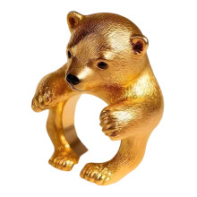 Charming Hugging Bear Shape Ring Comfortable Wear Suitable for
