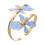 Open Adjustable Flower Shape Bracelet Modern Flower-Blue 1