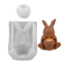Silicone Rabbit Holding Candle Cup Mold For Epoxy Resin Craft