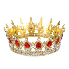 Royal Inspired 8 Eye Tiaras Headpiece Attractive Dance-Rose Red