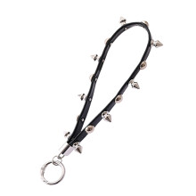 Stylish Studded Leather Cord Pendant Keyring For Phone-A