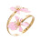 Open Adjustable Flower Theme Bracelet Modern Flower-Pink 1