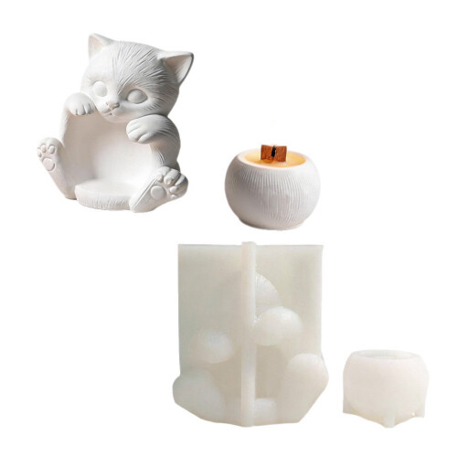 Versatile Sitting Cats Silicone Stand Mold for Making Decorative