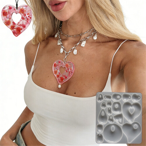 Creative 3D Heart Charm Silicone Mold Perfect For Handmade 1
