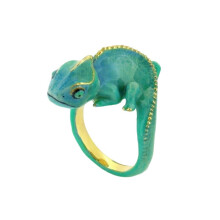 Stylish Reptile Rings Realistic Lizard Shape Comfortable-Blue