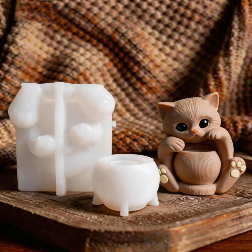 Versatile Sitting Cats Silicone Stand Mold for Making Decorative 1
