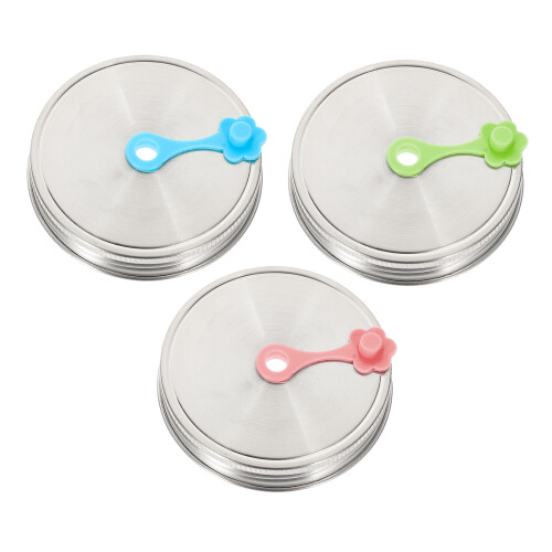 Edelstahl-Einmachglasdeckel mit Strohhalmloch – 3er-Pack 1