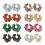 2pcs Fashionable Flower Studs Earrings Multicolor-Multicolour 2
