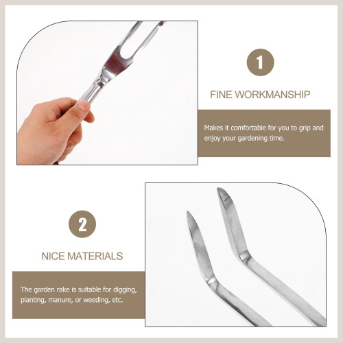 Metalen tuinhark – Compacte ergonomische handhark 1