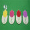 Easter tableware organizer silverware holder case 4-piece 5