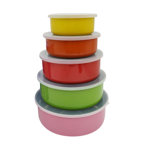 Ensemble de bols en acier inoxydable avec couvercles, 5 pièces 1