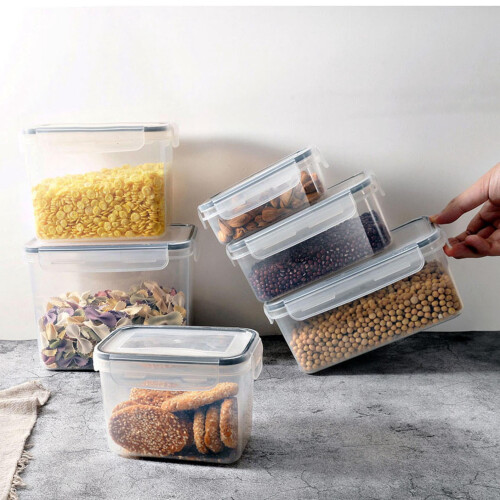 Transparent plastic storage tank with lid 1 piece 2