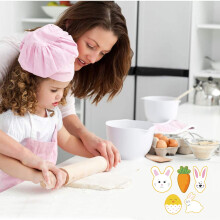 Easter Bunny Rabbit Carrot Stainless Steel Cookie Cutter with Resin Mold, Dishwasher Safe, Compatible with Resurrection Egg Baking
