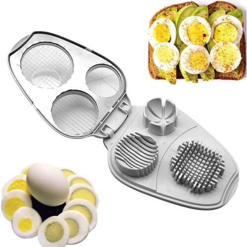 3-in-1-Eierschneider mit Edelstahlscheiben