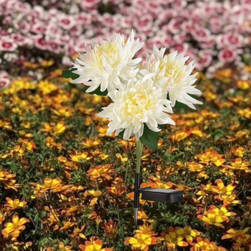 Luci solari da giardino per crisantemi, impermeabili, per esterni. 2