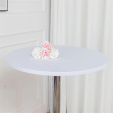 White fitted round tablecloth spandex 24 inch 5-pack