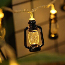 Mini lantern string lights black 10 ft 20 LED