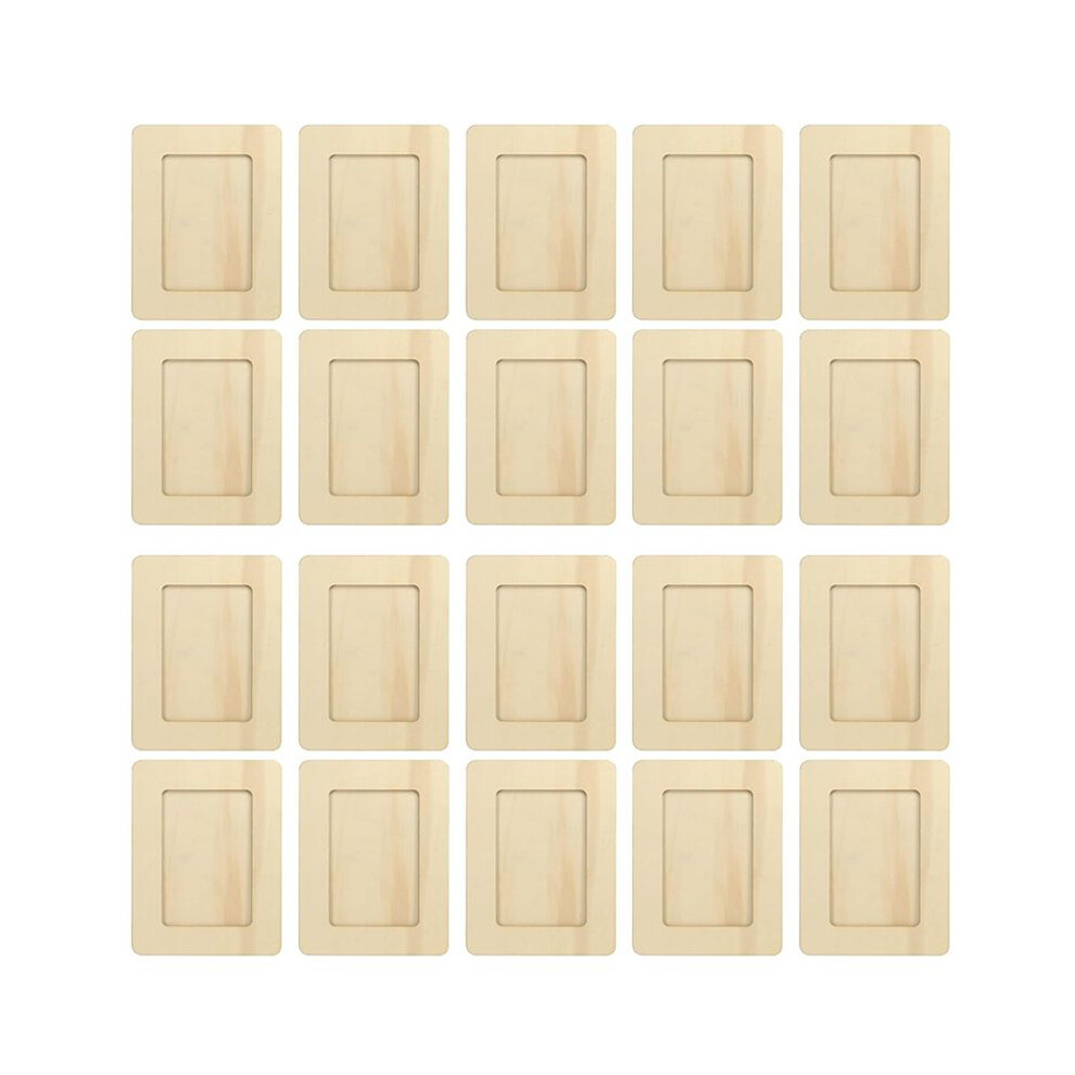 20 Pack Unfinished Wooden Picture Frames For 6Inch Photos, Standing Postcard Picture Frame Set Diy Keepsake Kit 6033970388865