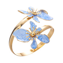 Bloemenarmband met legeringstextuur voor modieus dagelijks-Blauw
