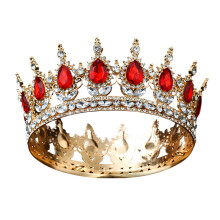 Klassieke Retro 8 Eye Princess Crowns Haartoebehoren-Rood