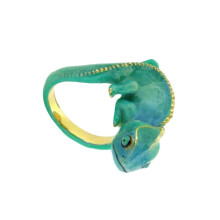 Verstelbare hagedisvormige ringen Trendy reptiel-Blauw