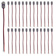 200 Pieces of 9V Battery Connector Button Clamp Male Wire Battery Adapter Terminal Type I 150mm