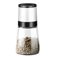 2X Manual Salt Pepper Grinder Transparent Glass Grinder Peppercorn Grinder Seasoning Bottle Kitchen Gadgets White