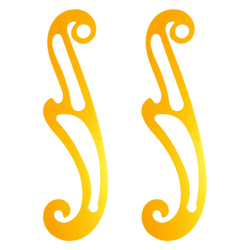 2Pièces Règle Courbe Orange Outil Dessin Couture Précis