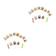 52St Cupcake Topper Hond Hout Party Decor Assorti Voor Verjaardag