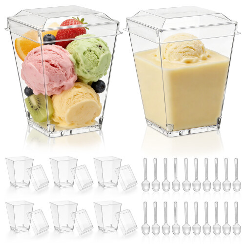100Ensemble À Glace Transparents En Couvercle