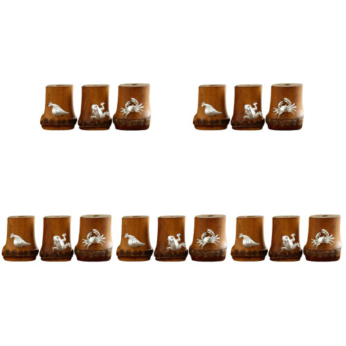 15Pcs Bamboo Tea Kettle Lid Stands Compact Decorative Tea Accessories