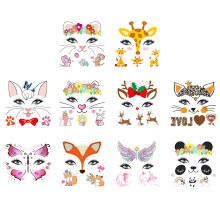 30St Halloween Kids Gezicht Stickers Dierenpapier Voor Feest En School