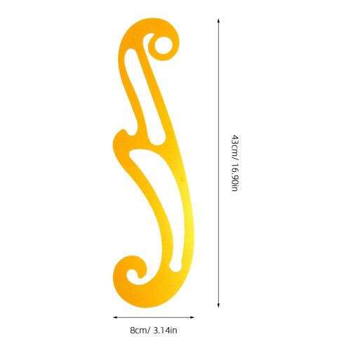 2Pièces Règle Courbe Orange Outil Dessin Couture Précis 1