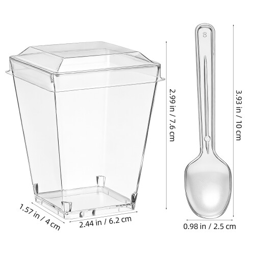100Ensemble À Glace Transparents En Couvercle 1